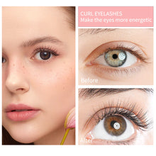 Load image into Gallery viewer, Lash Lift Kit - At-Home Lash Lift | Salon Results, 8 Weeks shows before and after results of curled eyelashes with enhanced volume and lift.